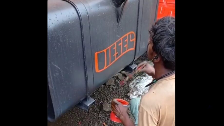 WOW! A Video Of A Painter Writing 'Diesel' On A Fuel Tank Seems To Be A Truck That Has Amazed The Netizens 521697