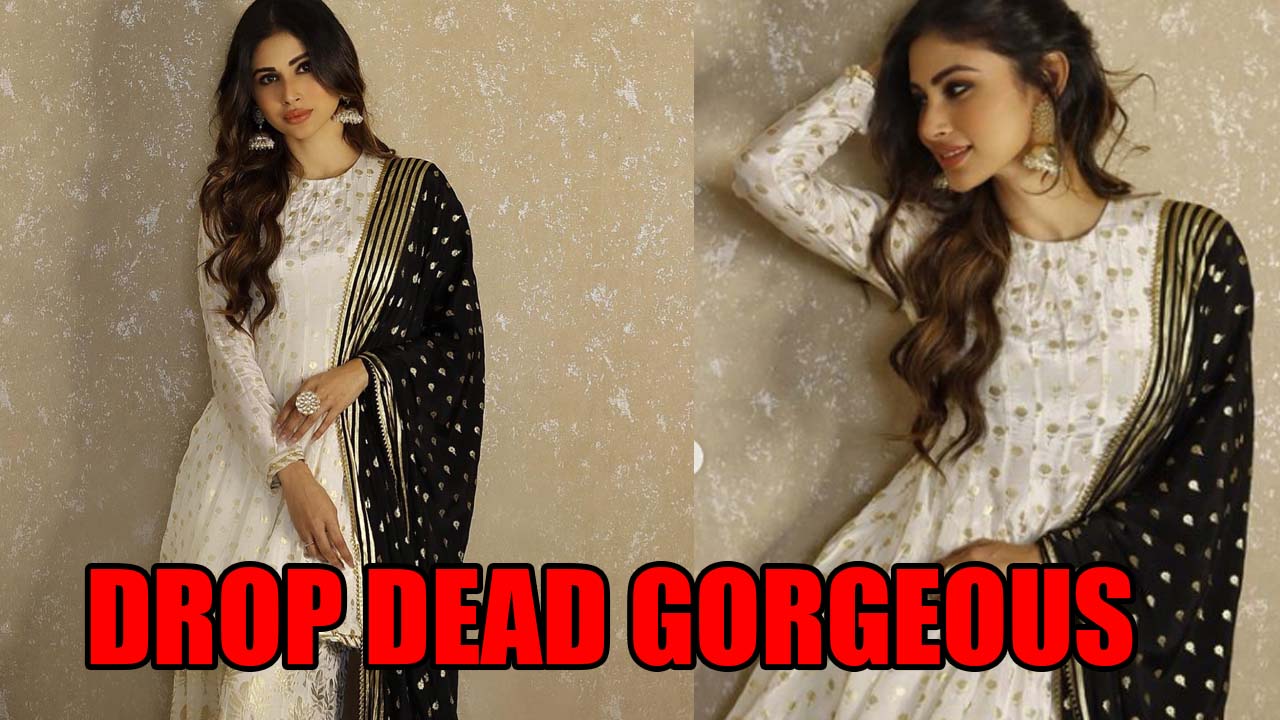 Mouni Roy Looks Drop Dead Gorgeous In White And Golden Sharara Set ...