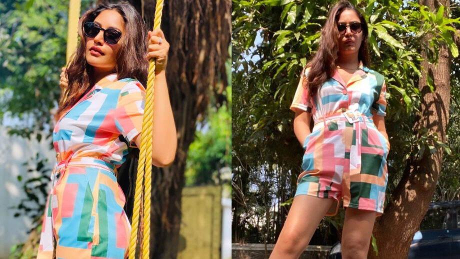 Naagin babe Surbhi Chandna flaunts her vogue statement in multicoloured prints, we can't stop drooling