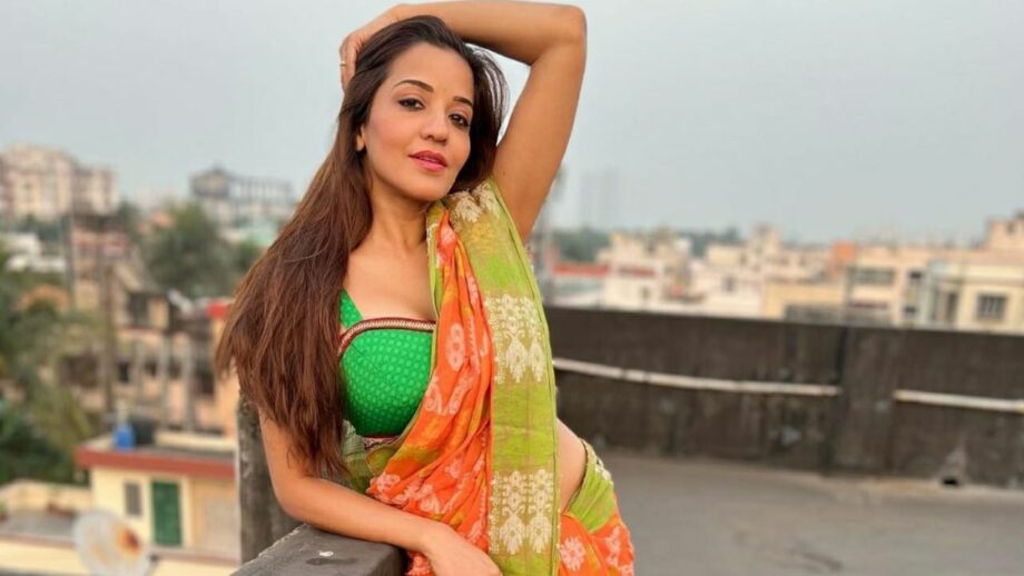 Why So Hot? Monalisa keeps it messy in a saree, see pictures | IWMBuzz