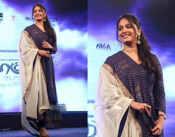 Anushka Shetty in a gold sharara suit | Fashionworldhub