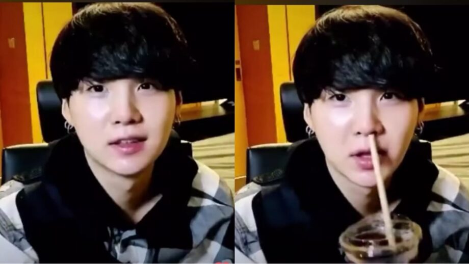 OOPS: BTS member Suga mistakenly inserts straw inside nostrils while drinking juice, ARMY can't stop going ROFL 570850