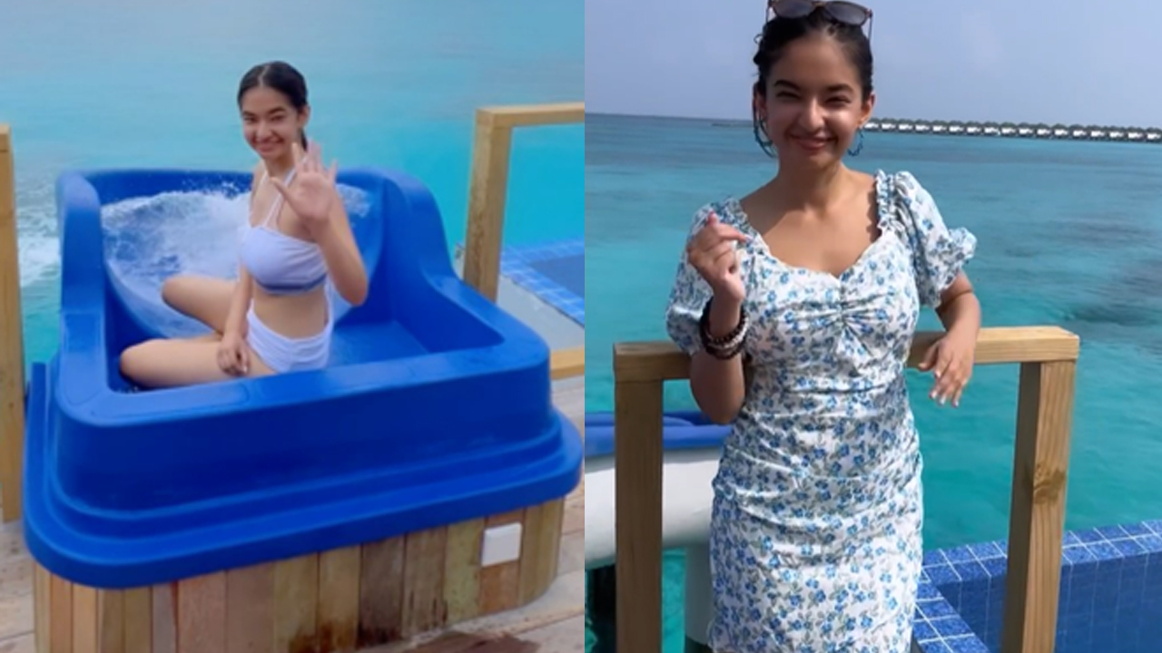 Sexy Video From Maldives: KKK 11 babe Anushka Sen units temperature hovering in white bikini, are you in love?  ,  MSN News
