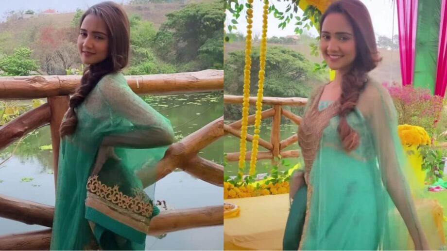 Ashi Singh's desi look in green embellished salwar suit would give you festive fashion goals | IWMBuzz