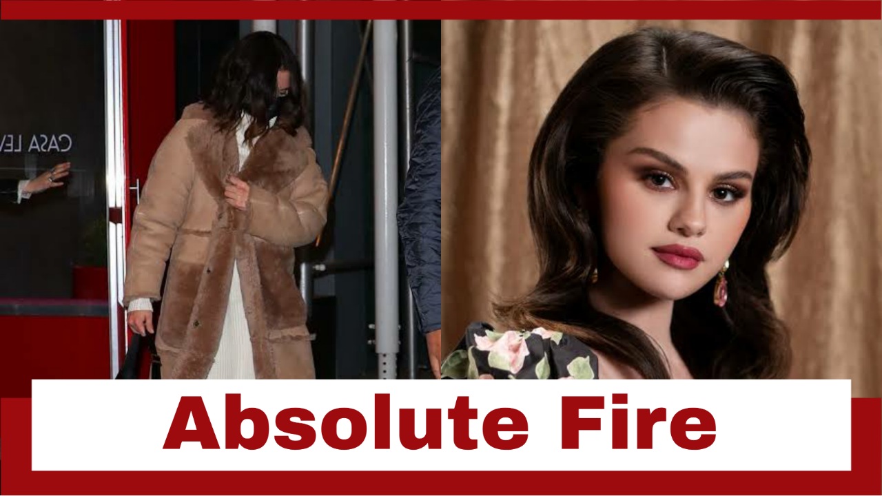 Selena Gomez Looks Absolute Fire In Sweater Dress & Teddy Coat: See Pic