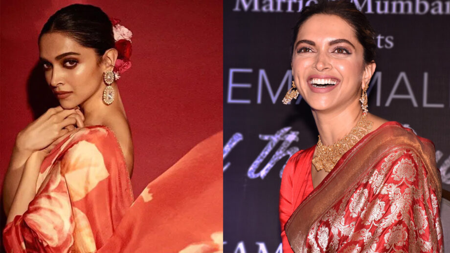 Deepika Padukone loves red sarees and these photos will make you fall for  6-yard of sheer elegance