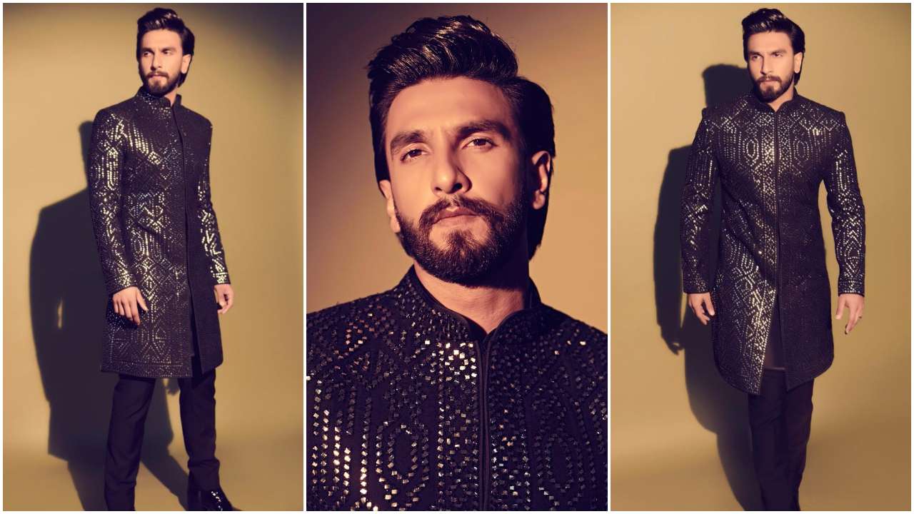 Don't You Dare Look Away From This Black Sherwani Collection By Ranveer  Singh