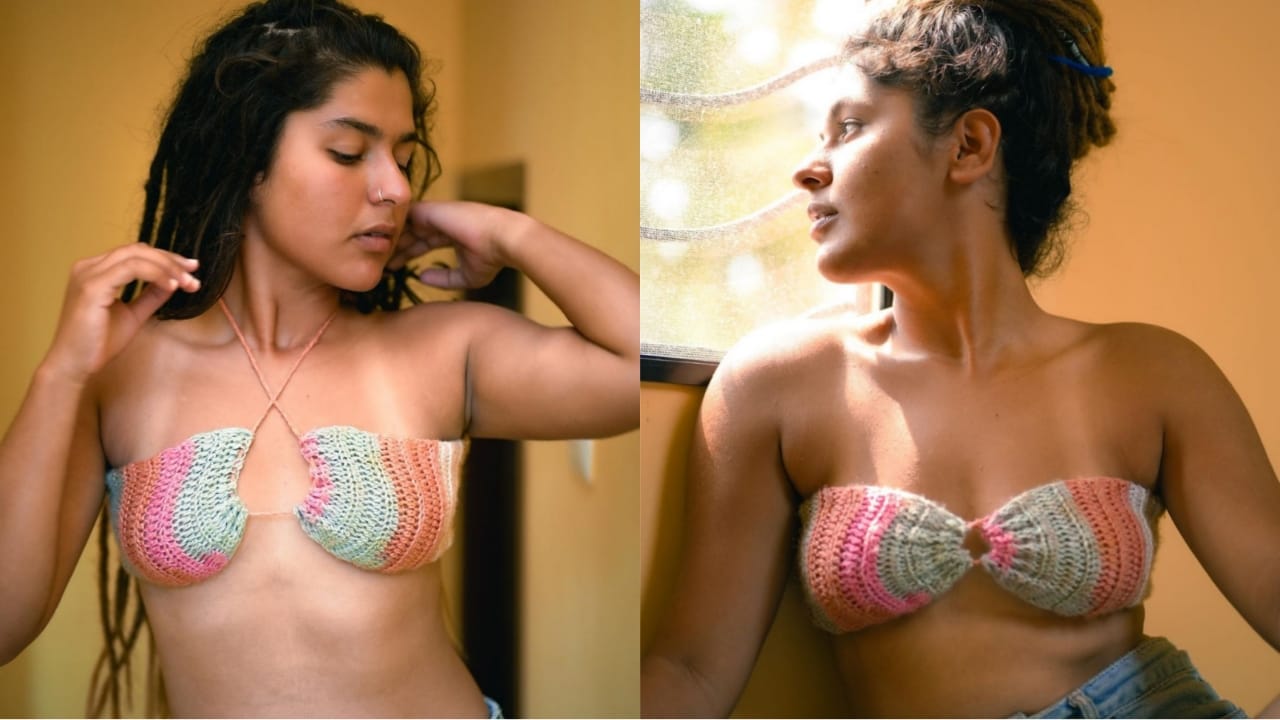 Former TMKOC actress Nidhi Bhanushali swamps internet with her sassy crochet bikini avatar