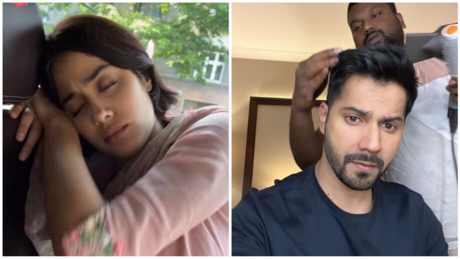 Bawaal stars Varun Dhawan and Janhvi Kapoor take power-nap in between 12-hour shooting shifts, watch video