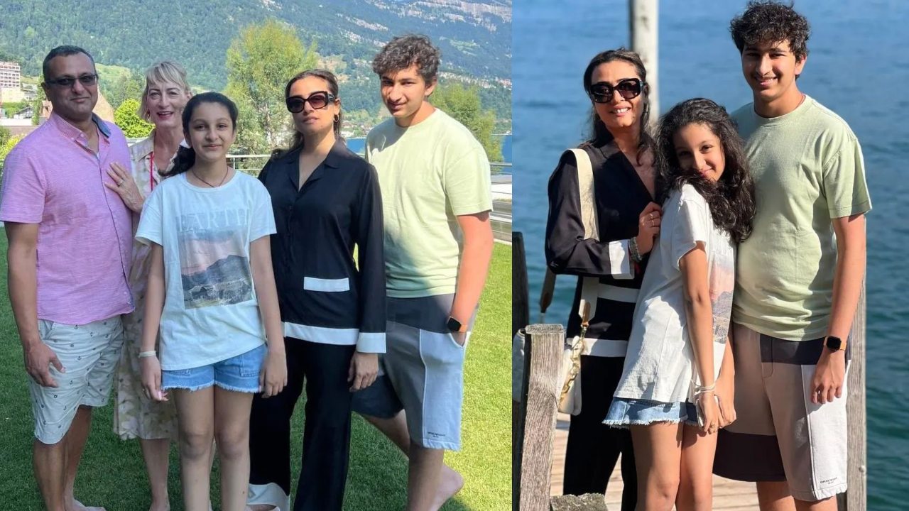 Familienzeit: Namrata Shirodkar begibt sich mit den Kindern Sitara und Gotham Ghattamanini auf eine Reise in die Schweiz