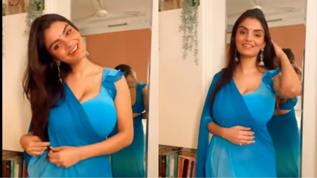 Sexy Video: When Anveshi Jain made web go loopy in sky blue saree |  MSN News