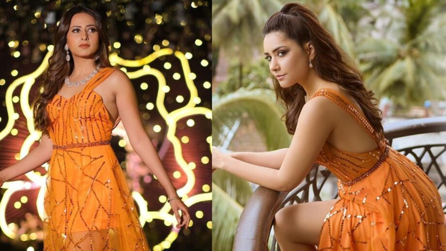 Fashion Battle: Raashii Khanna or Sargun Mehta; Who is the epitome of beauty in a tangerine sequin gown?