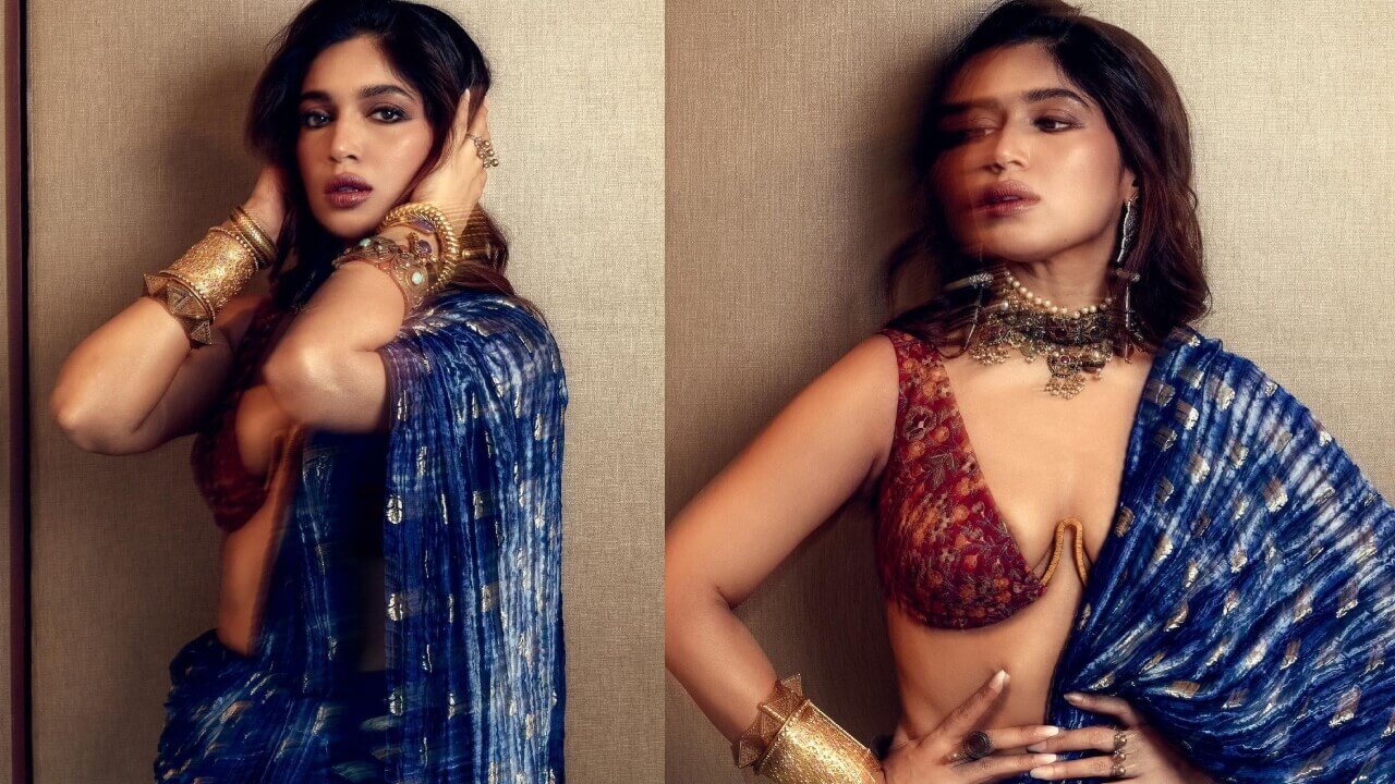 Bhumi Pednekar Is Sight To Behold In Blue Tie-dye Saree With
