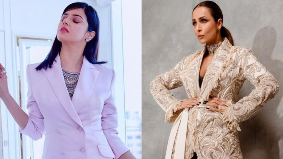 Divya Khosla In Handcrafted Lilac Or Malaika Arora In Beaded Off White: Whose Blazer Dress Fashion Do You Like? 727270