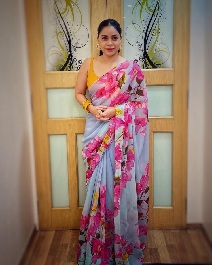 Sumona Chakravarti Dons The Phoolmati Designed Chiffon Floral Sarees