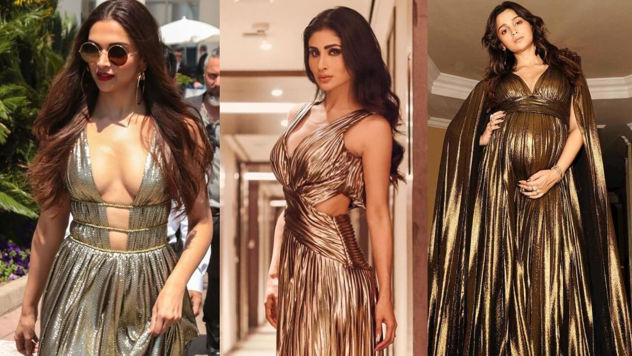 Deepika Padukone at the IIFA Magic of the Movies | Indian bridal fashion, Golden  dress, Indian dresses