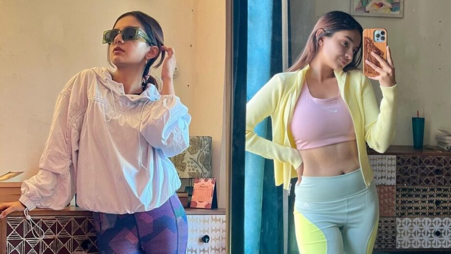 Anushka Sen flaunts curvaceous midriff in pink bralette and yoga pants, see ASAP 762100