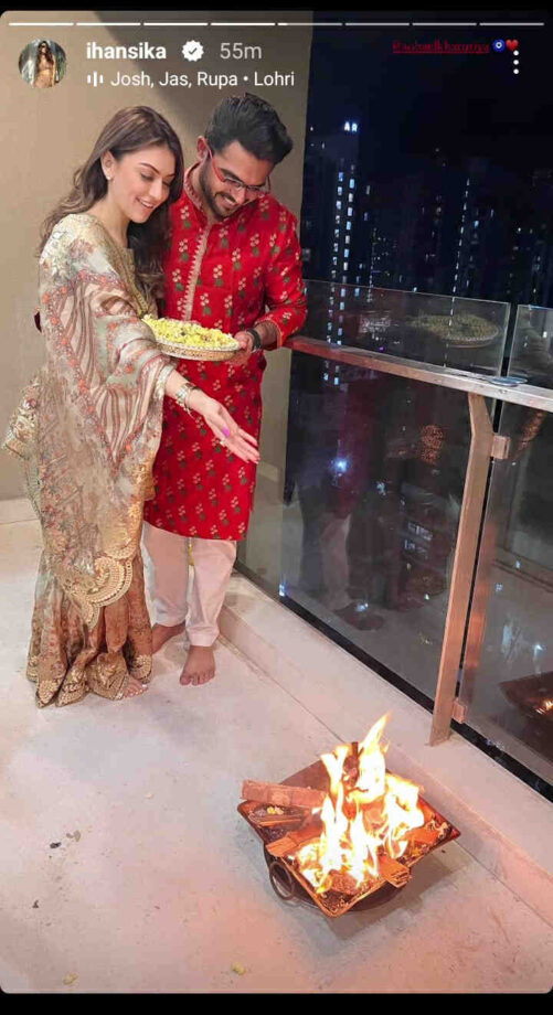 Hansika Motwani Celebrates First Lohri After Marriage With Her Husband Sohael Kutaria 757636