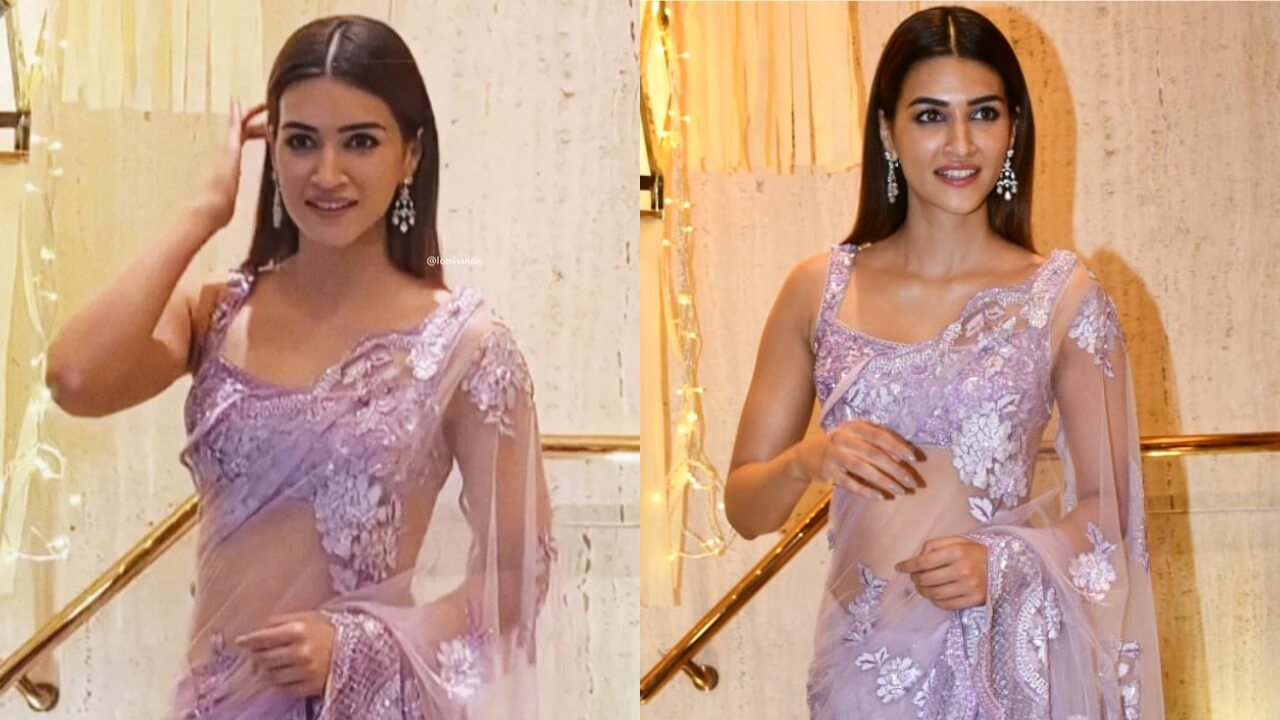 In Manish Malhotra's Outfit, Kriti Sanon Demonstrates How To Glam Up A Traditional Sheer Saree 765044