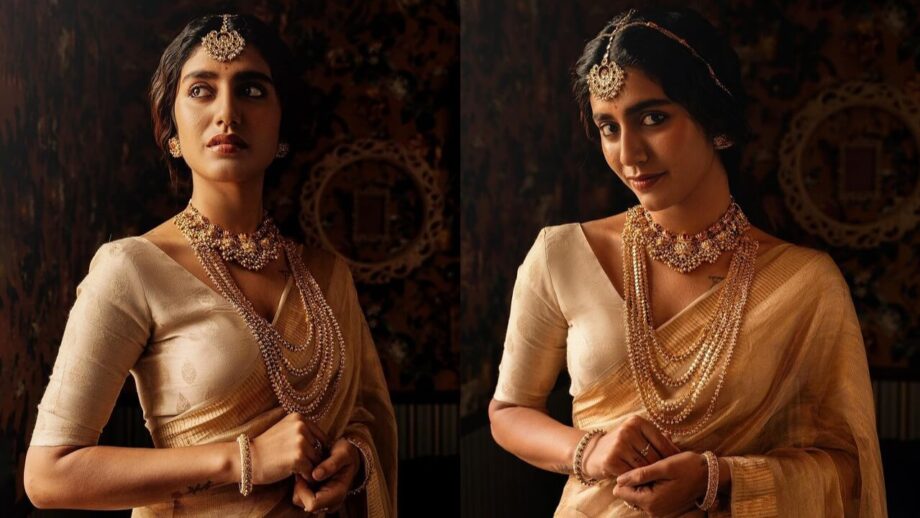 In Pics: Internet Winking Queen Priya Prakash Varrier Looks Gorgeous In Golden Saree