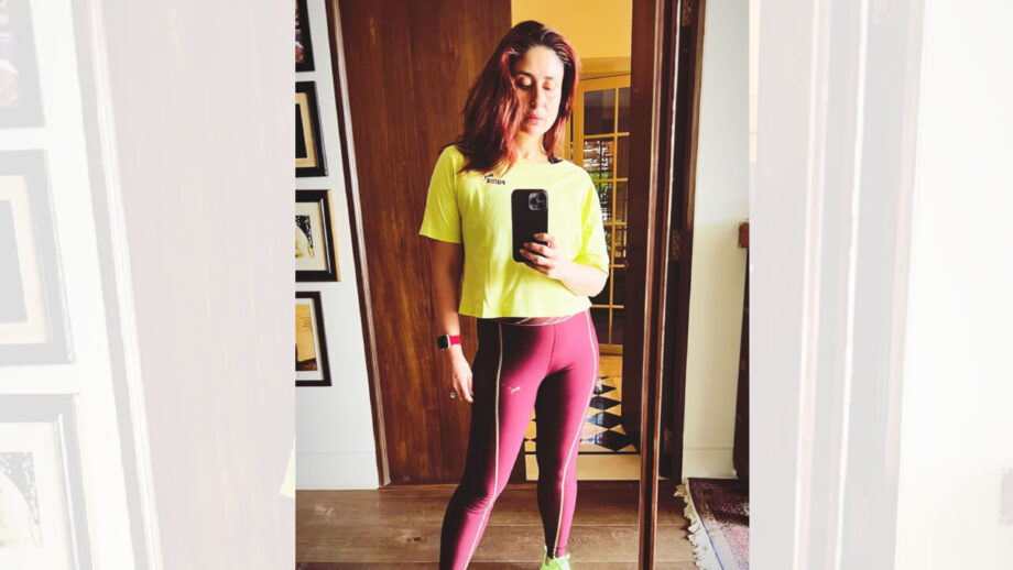 Kareena Kapoor Drops Mirror Selfie In Yellow Top With Maroon Track Pant Says, 'In Love With My New Shoes' 761921