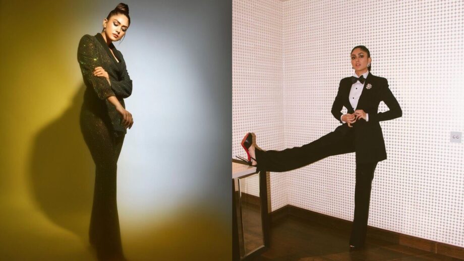 Mrunal Thakur's Magnetic Style In Tailored Pantsuits; Bold Eyeliner Looks Jaw-Dropping 754152
