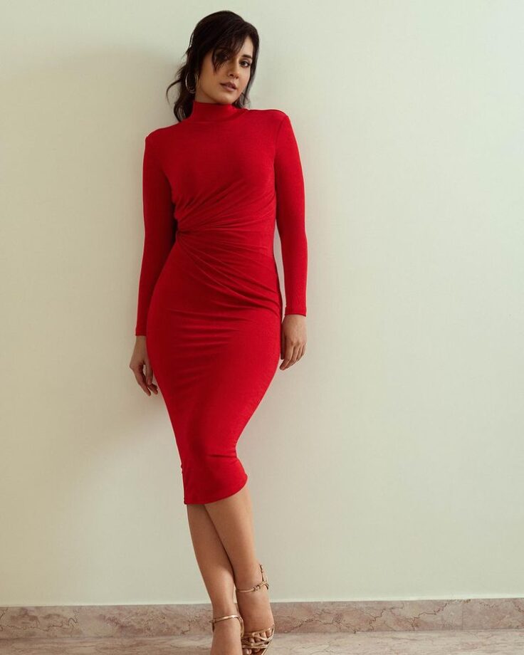 Beautiful woman posing in red evening gown in studio - Free Photo (5wgM95)  - Noun Project