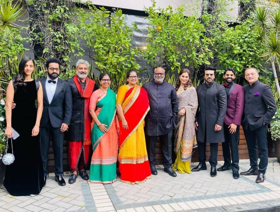 RRR Family: Ram Charan, Jr NTR, SS Rajamouli Attend Golden Globe Awards, Pose on Red Carpet 756161
