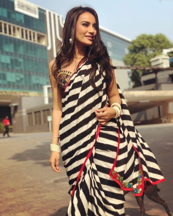 Rubina Dilaik, Surbhi Jyoti, And Others Are A Captivating Beauty Embracing The Zebra Print Striped Saree 755325