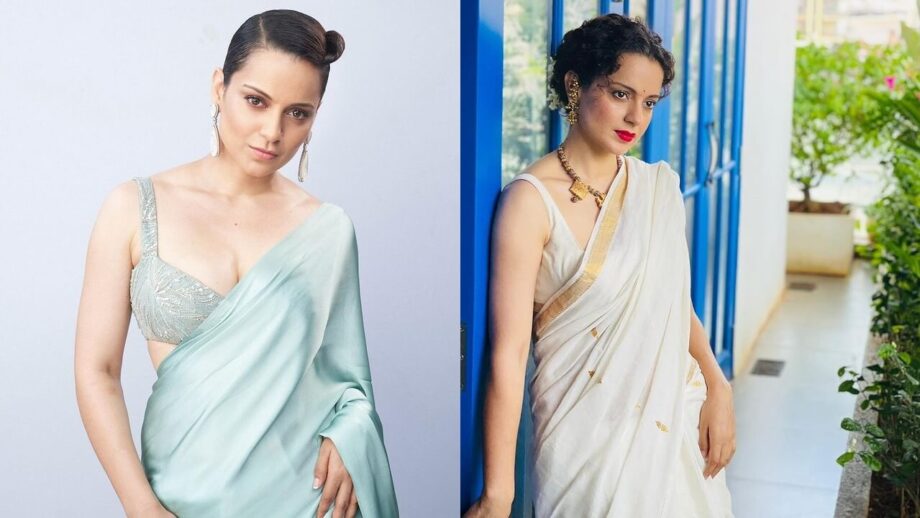 Satin To Cotton: Kangana Ranaut Embracing Unique Saree Drapes 762656