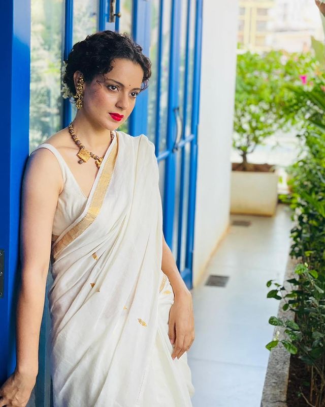 Satin To Cotton: Kangana Ranaut Embracing Unique Saree Drapes 762651