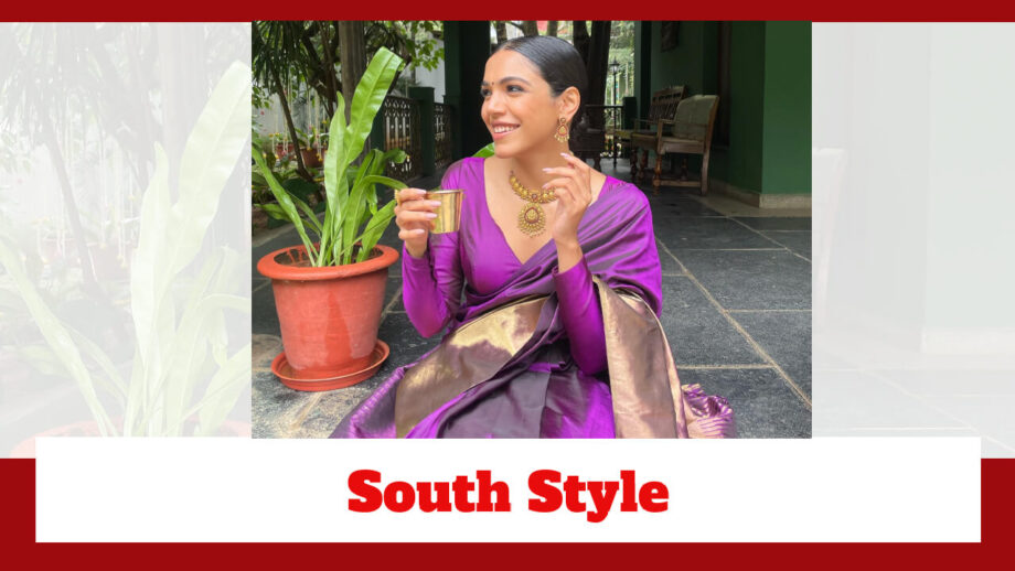 Shriya Pilgaonkar Gets Into A Kanjeevaram Style; Sips South's Traditional Filter Coffee 761383