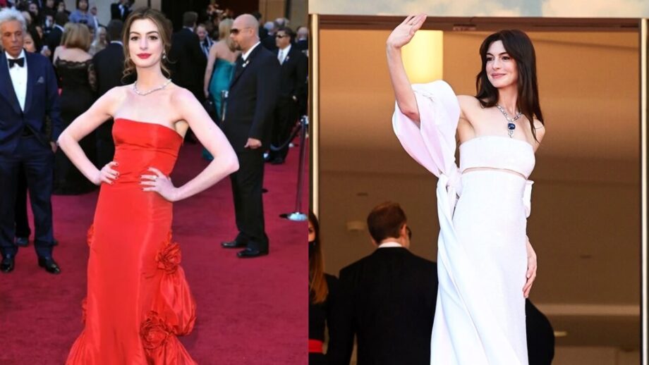 Times Anne Hathaway Turned Gorgeous In Strapless Dresses 764369
