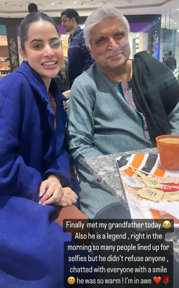 Viral Photos: Urfi Javed gets candid with Javed Akhtar, calls him ‘grandfather’ 754823