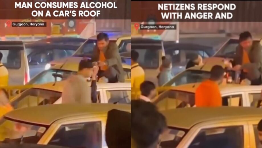 Viral Video: A Man Drinking Alcohol On The Rooftop Of A Car Grabs Attention 758682