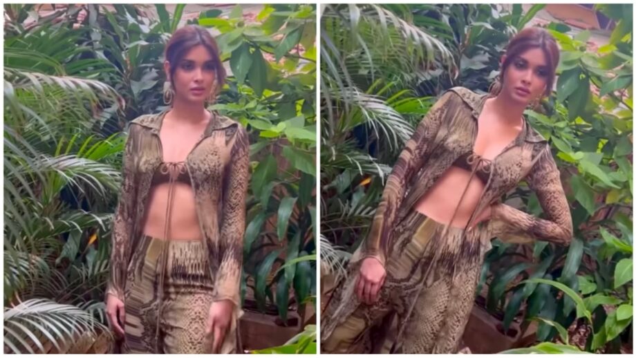 Watch: Diana Penty Brings Fierce Fashion To The Table In Green Crinkled Python Print Jacket And Pant 762373
