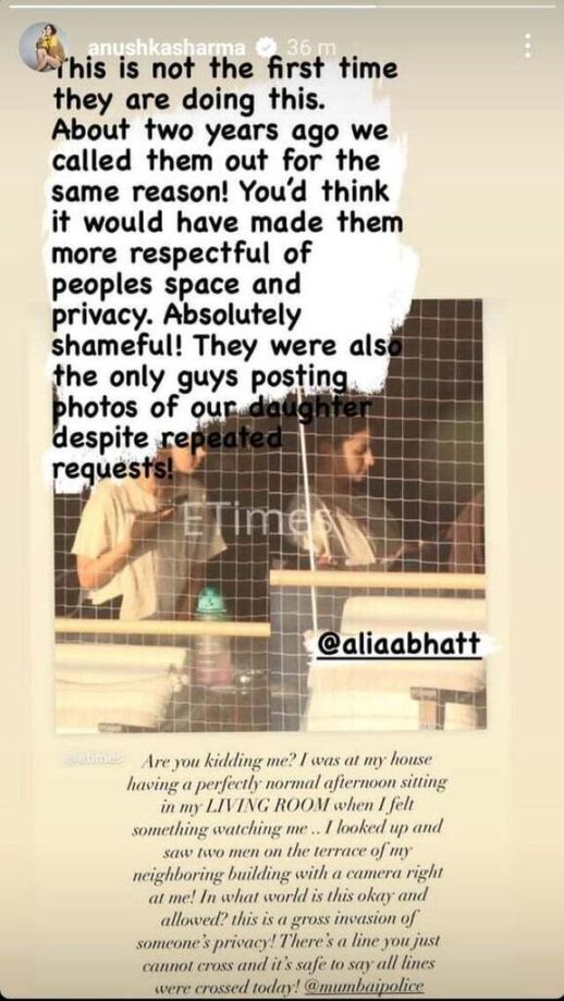Alia Bhatt lashes out at paparazzi for breaching her privacy, Anushka Sharma and Arjun Kapoor extend support 775621