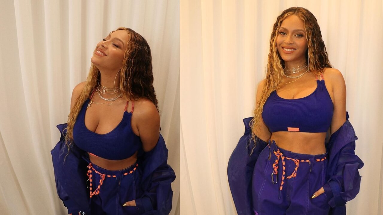 Beyonce brings out the chic in blue casual co-ord 769343