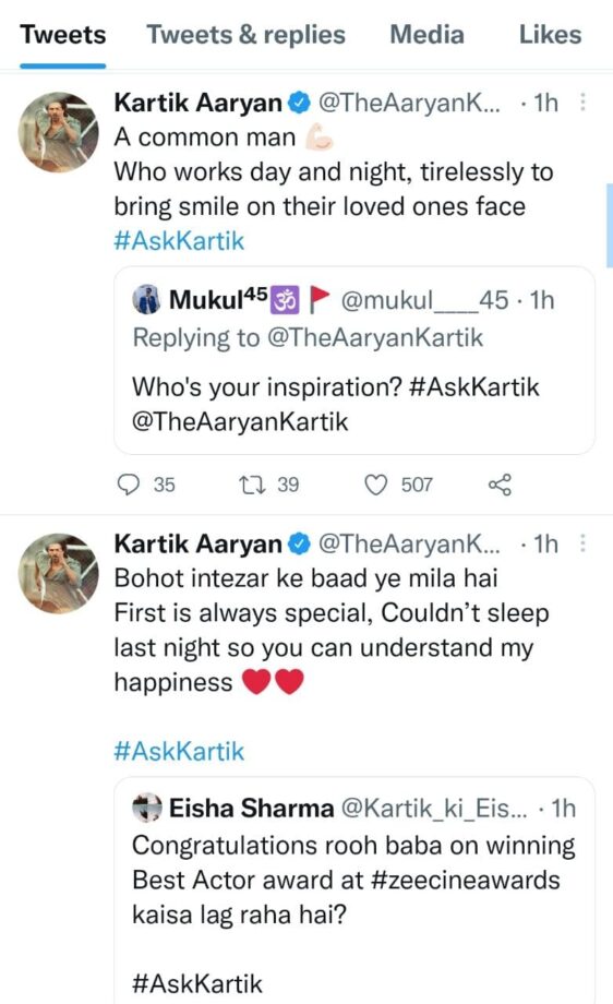 Fan asks Kartik Aaryan about 'speech' post winning an award, actor's response will melt your heart 778356