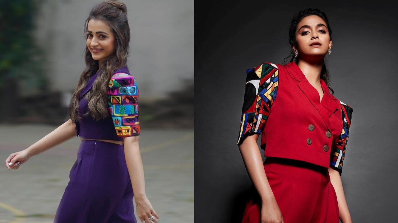 Fashion Battle: Trisha Krishnan Or Keerthy Suresh; Who Styled Better In Patchwork Blazer And Pants? 776763