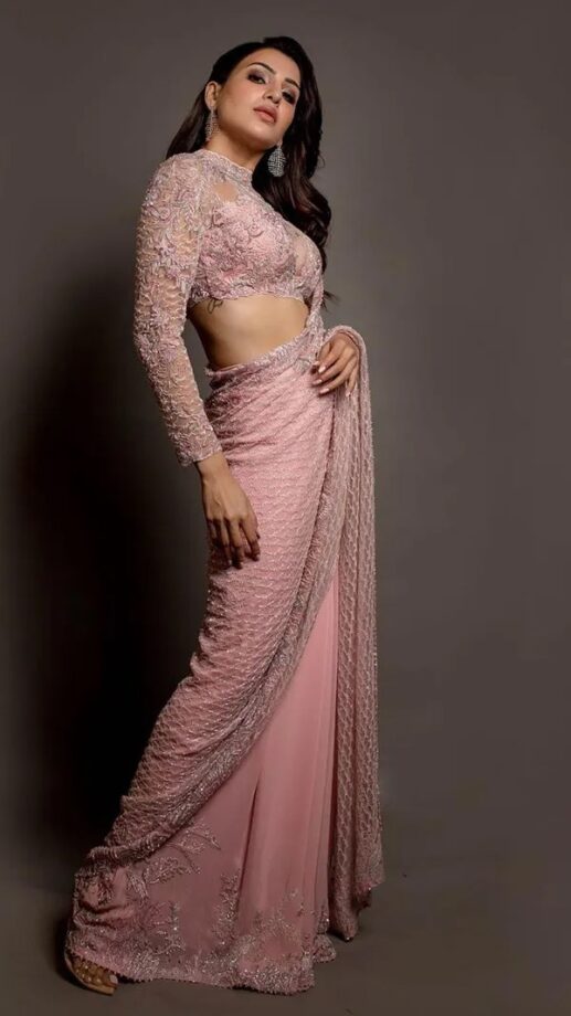 Fashion Face-off: Samantha Ruth Prabhu vs. Keerthy Suresh: Who looked better in a sheer blush pink saree? 773528