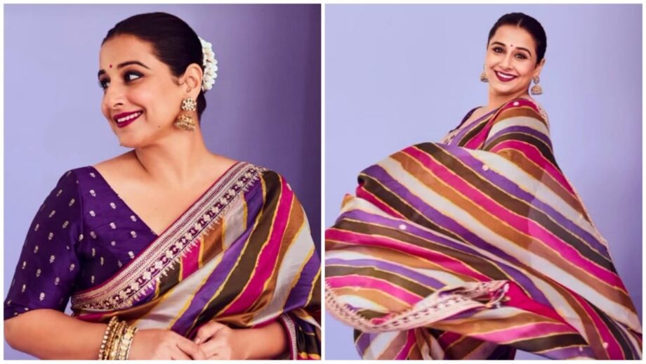 Have You Seen Vidya Balan's Flaunting Video In Multicoloured Stripes Saree? Watch! 765937