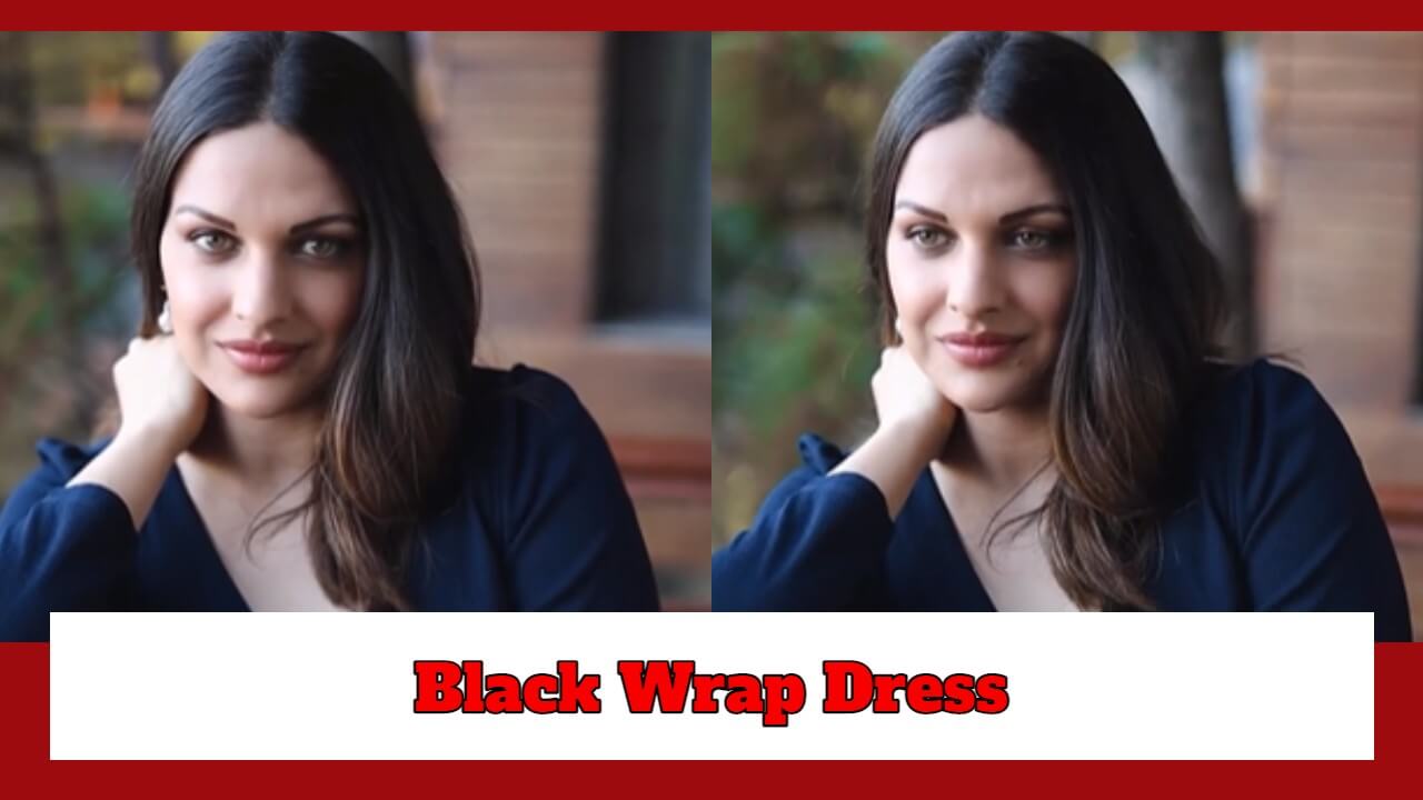 Himanshi Khurana Excels In Beauty And Grace In This Black Wrap Dress 767117