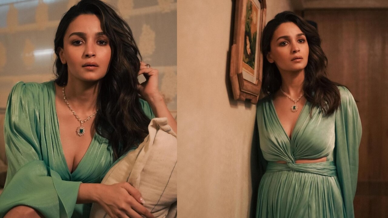 Hotness Alert: Alia Bhatt Looks Sizzling In A Green Side-Slit Georgette Gown 777647