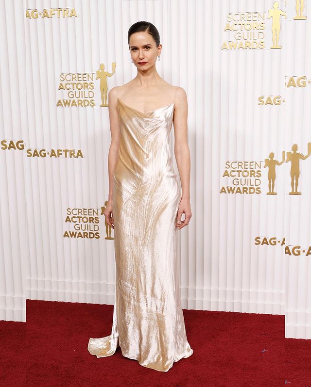 Katherine Waterston signifies vintage glam in sheer golden maxi dress at SAG Awards, see pics 777884