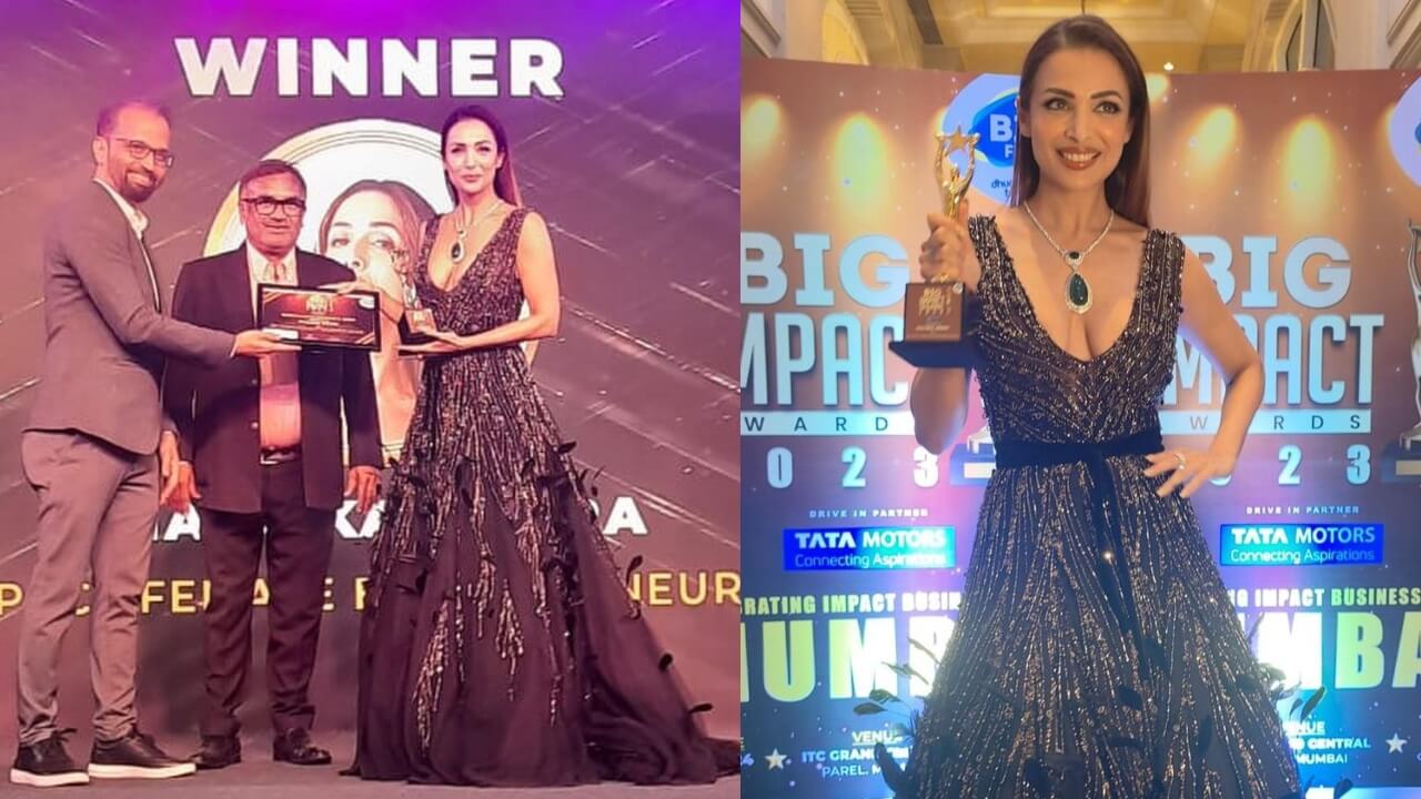 Malaika Arora Looks Sizzling Hot In A Black Shimmery Gown At Big Impact Awards 777219