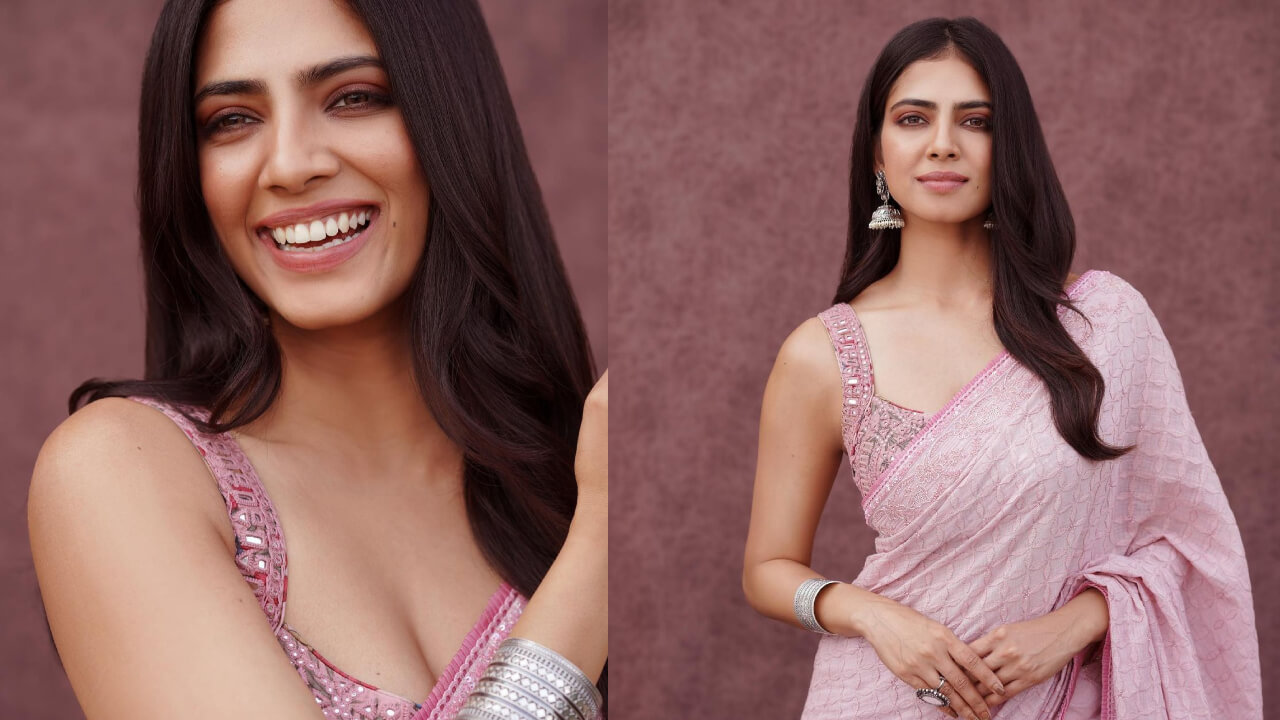Malavika Mohanan Looks Drop-dead Gorgeous In Pink Checked Pattern Saree, See Pics 769499