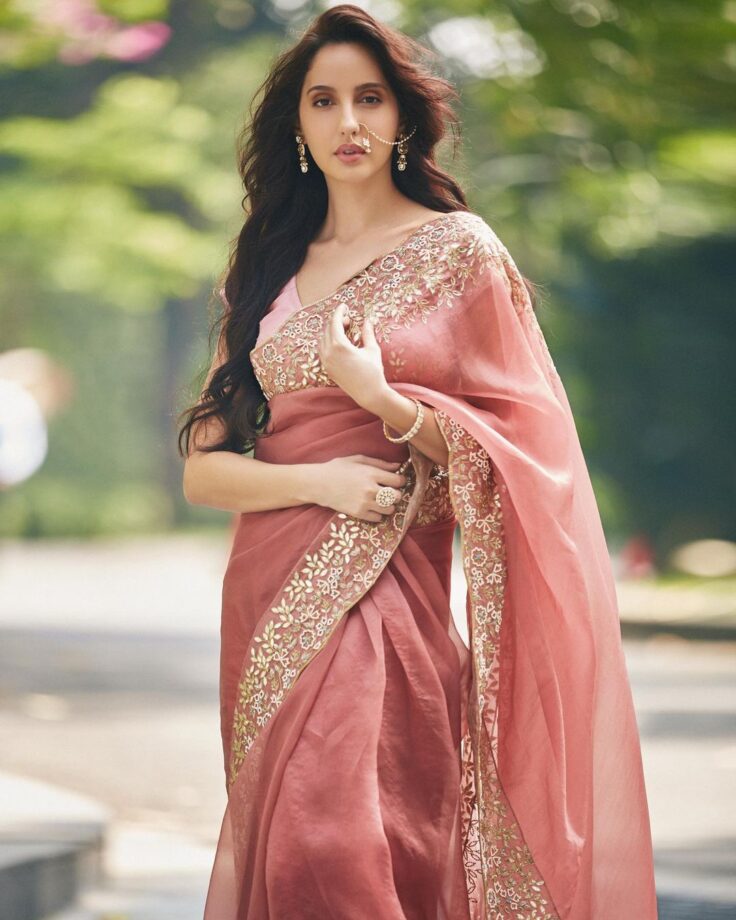 Nora Fatehi's Spectacular Moments In Sarees; See Pics 774526