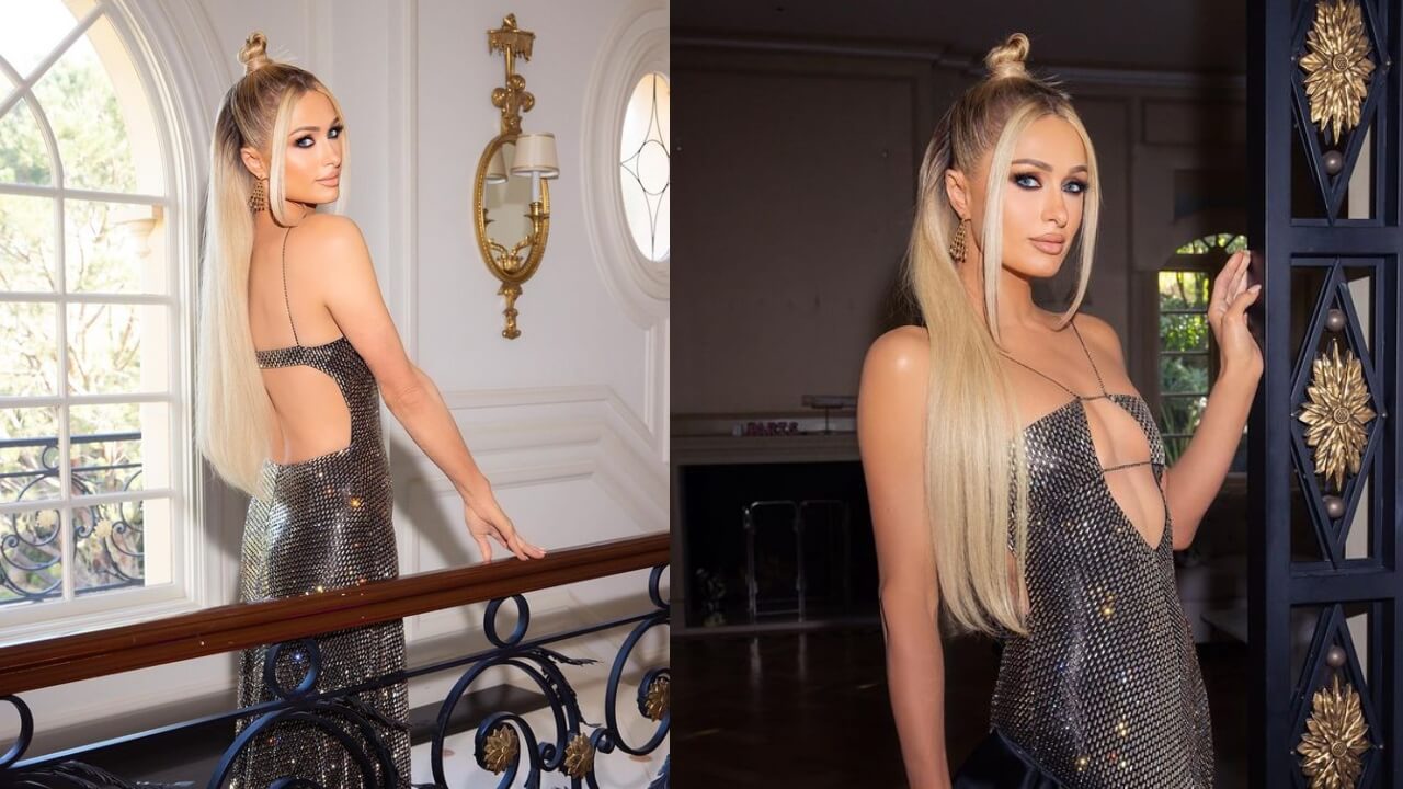 Paris Hilton Sparkles In Sequins Dress With Carter Reum At Grammy 2023 Red Carpet 768061