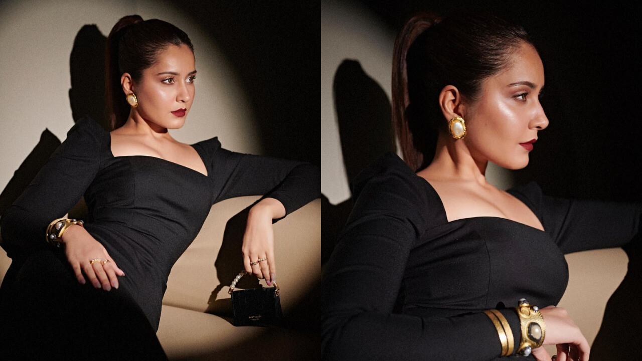 Raashii Khanna Gives Killer Style Pose In Black Bodycon Dress, See Pics 770156